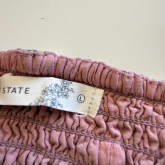 Altar’d State-Mauve Floral Corset Crop Top-Puff Sleeves-Side Zip-Embroidered-L - Picture 4 of 12